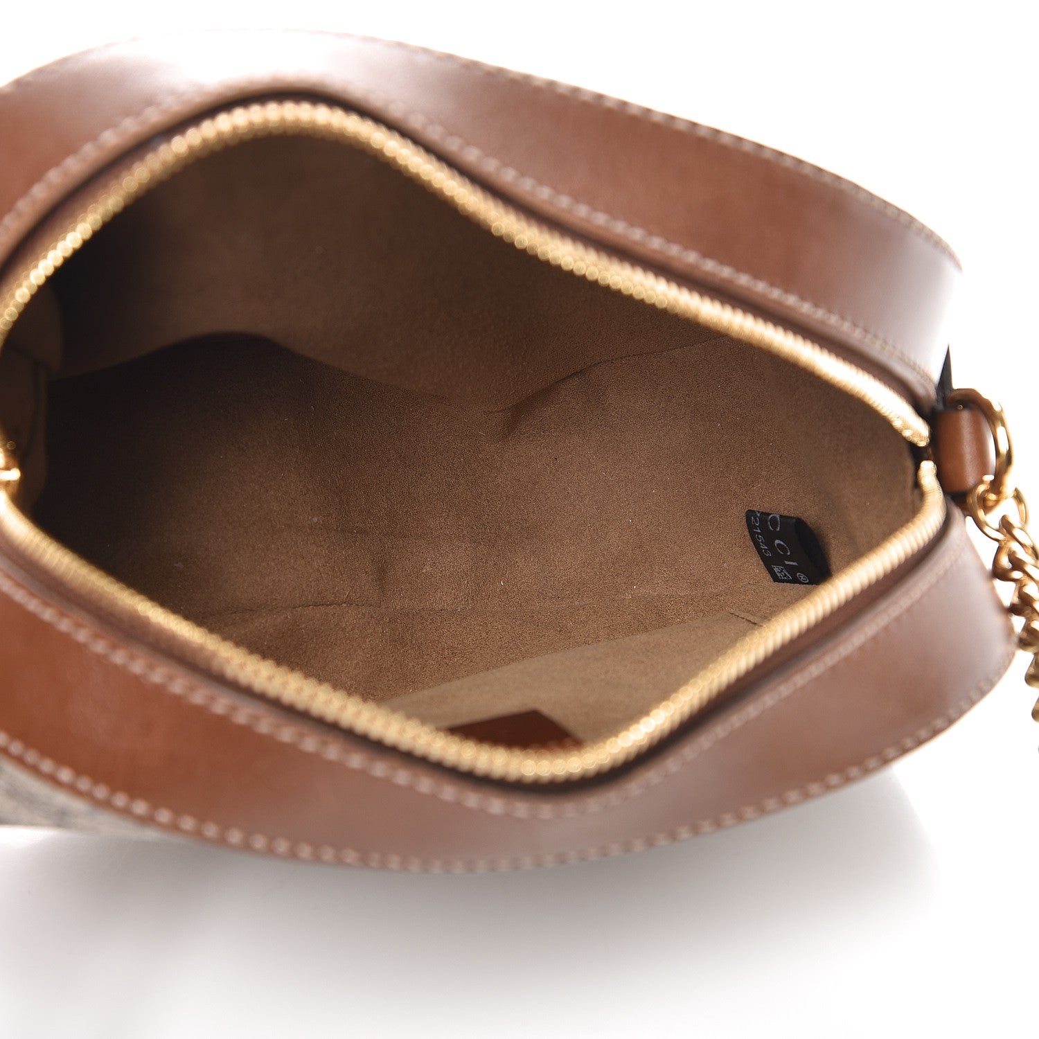 Gucci GG Supreme Monogram Cuoio Toscano Mini Chain Shoulder Bag Beige Ebony Cuir 5 of 8