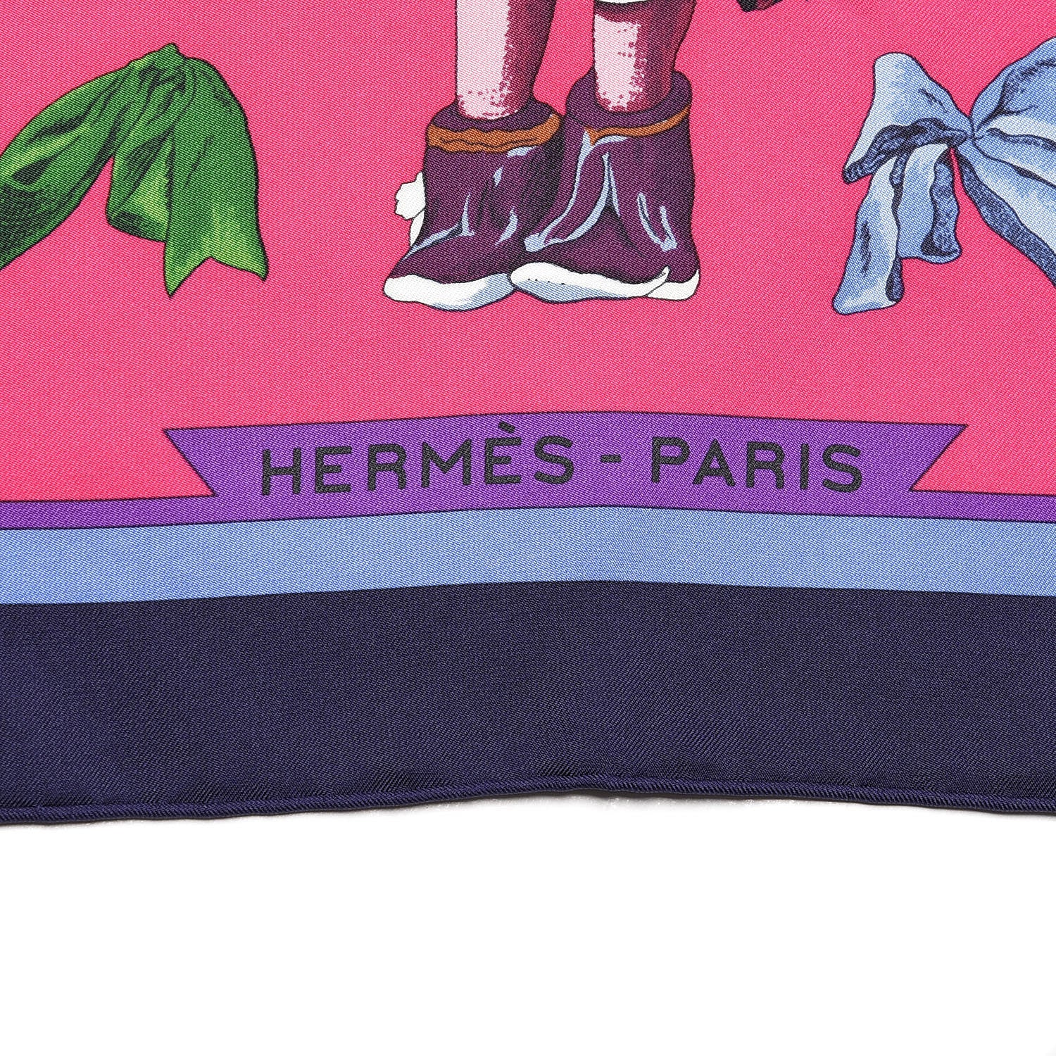 Hermes Silk Kachinas Giant Triangle Scarf Jaune Vif Fuchsia 3 of 5