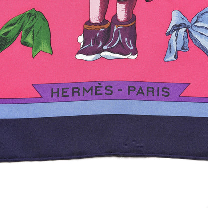 Hermes Silk Kachinas Giant Triangle Scarf Jaune Vif Fuchsia 3 of 5