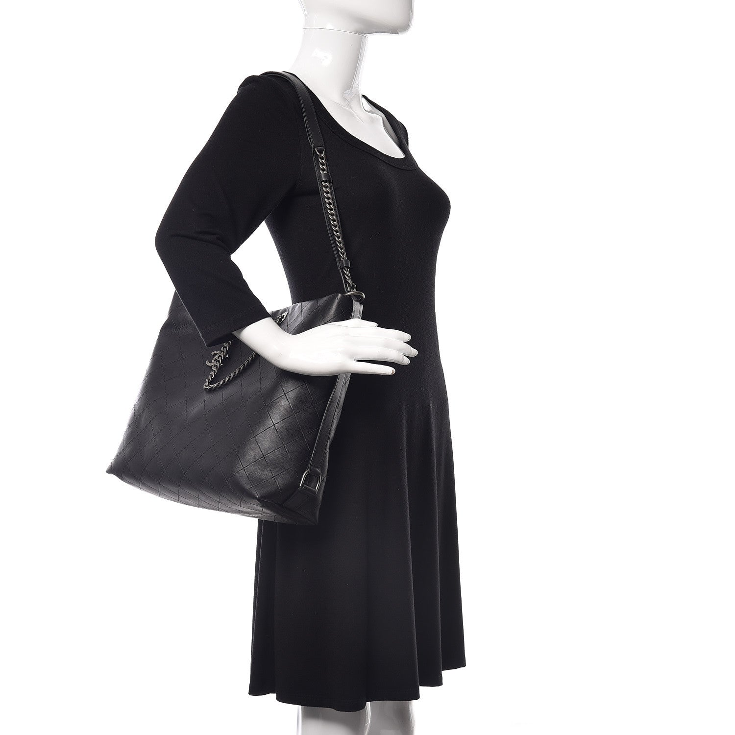 Chanel Calfskin Stitched Large Hobo Black 2 of 12