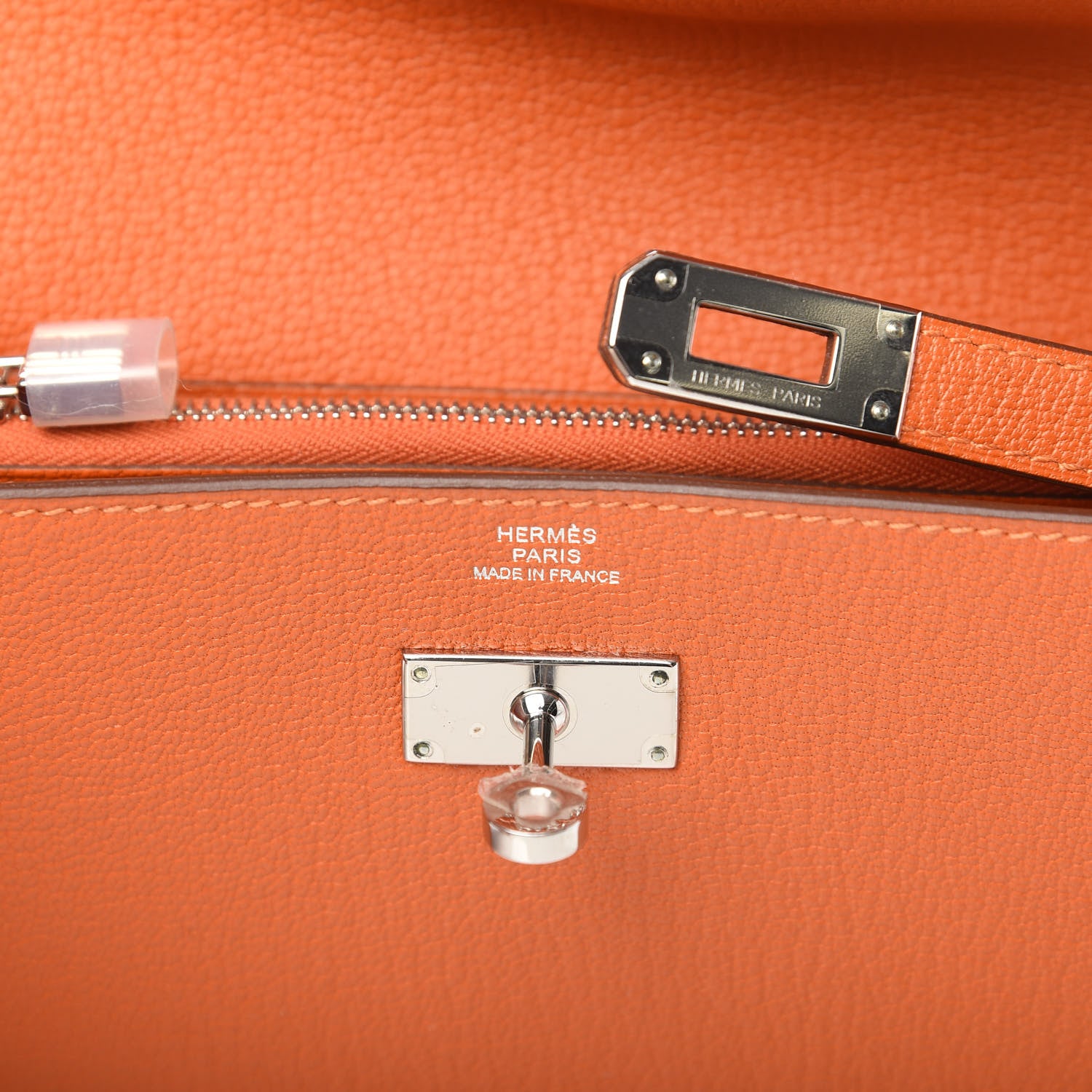 Hermes Chevre Mysore Kelly Longue Wallet Orange 6 of 7