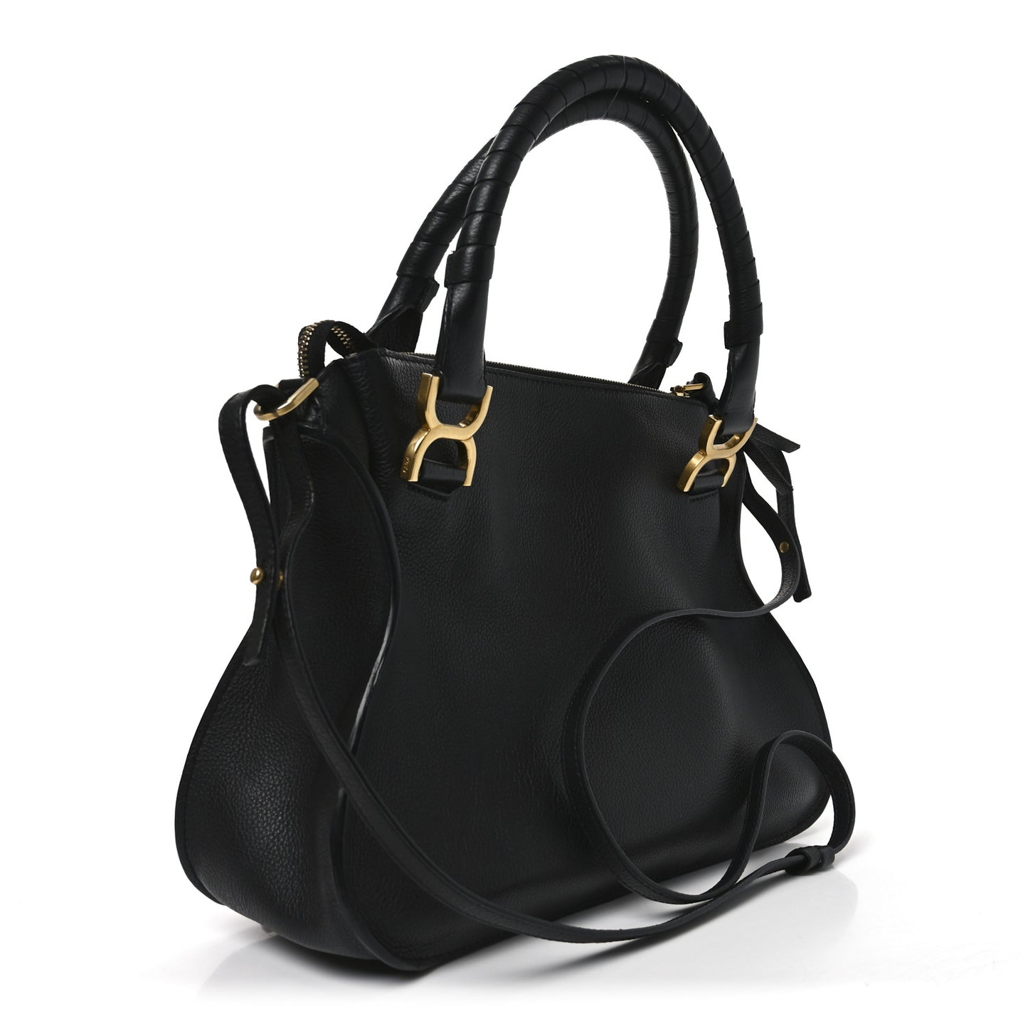 Calfskin Medium Marcie Satchel Black