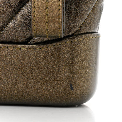 Chanel Metallic Calfskin Chevron Quilted Small Gabrielle Hobo Gold 11 of 12