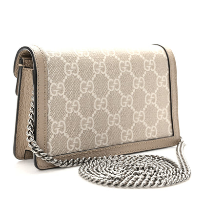 Gucci GG Supreme Monogram Textured Dollar Calfskin Super Mini Dionysus Shoulder Bag Beige Mystic White Oatmeal 3 of 9