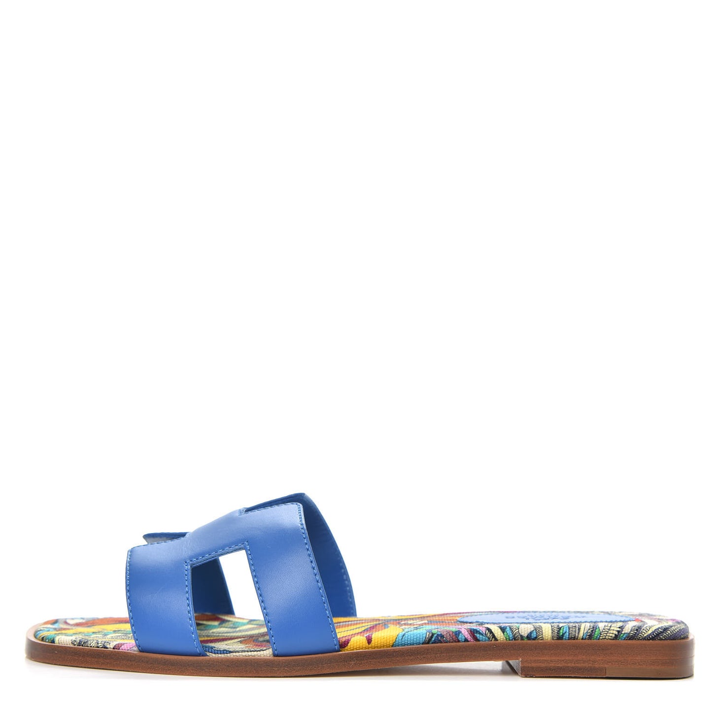 Calfskin Oran Sandals 36.5 Bleu Zanzibar