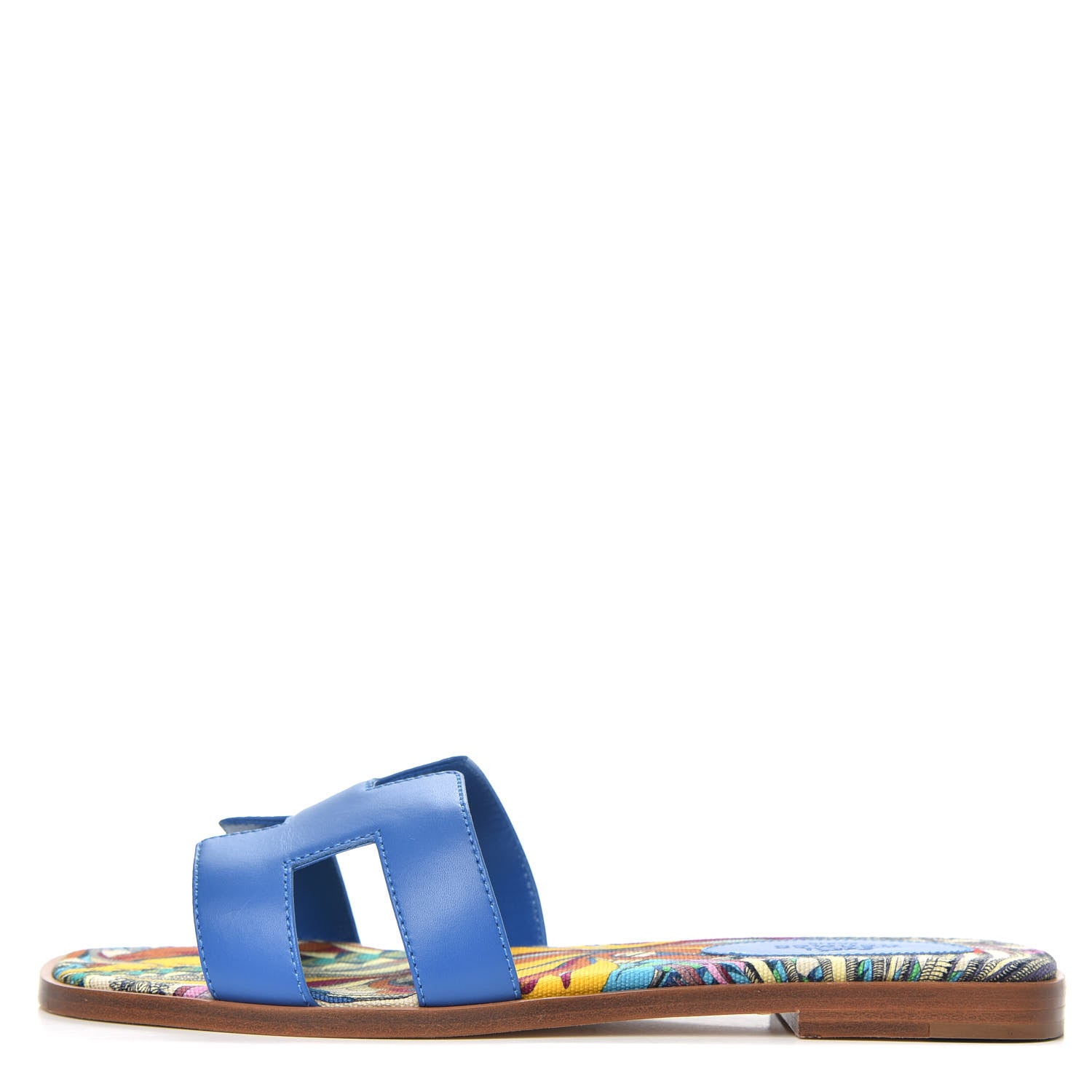 Hermes Calfskin Oran Sandals 36.5 Bleu Zanzibar 1 of 9