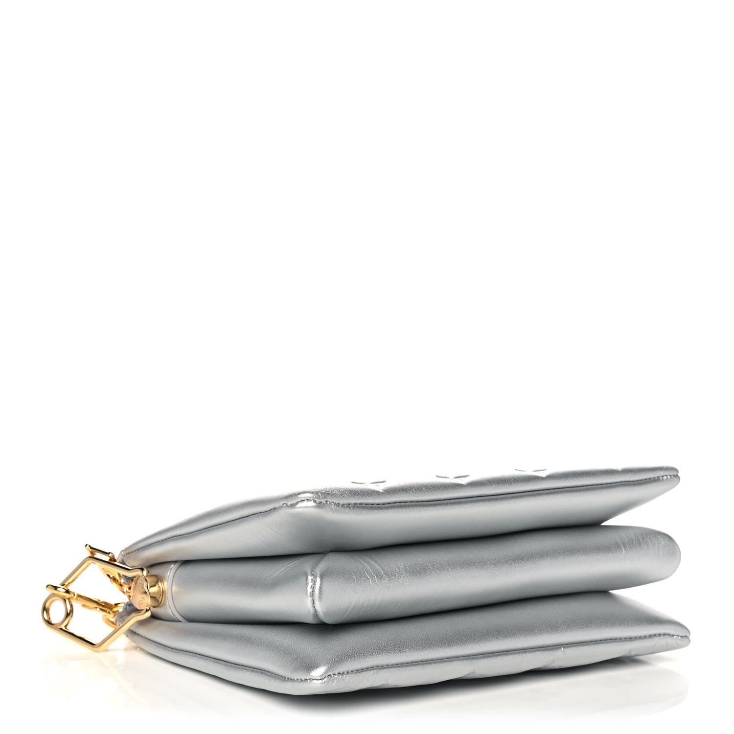 Louis Vuitton Lambskin Embossed Monogram Coussin BB Silver 3 of 9