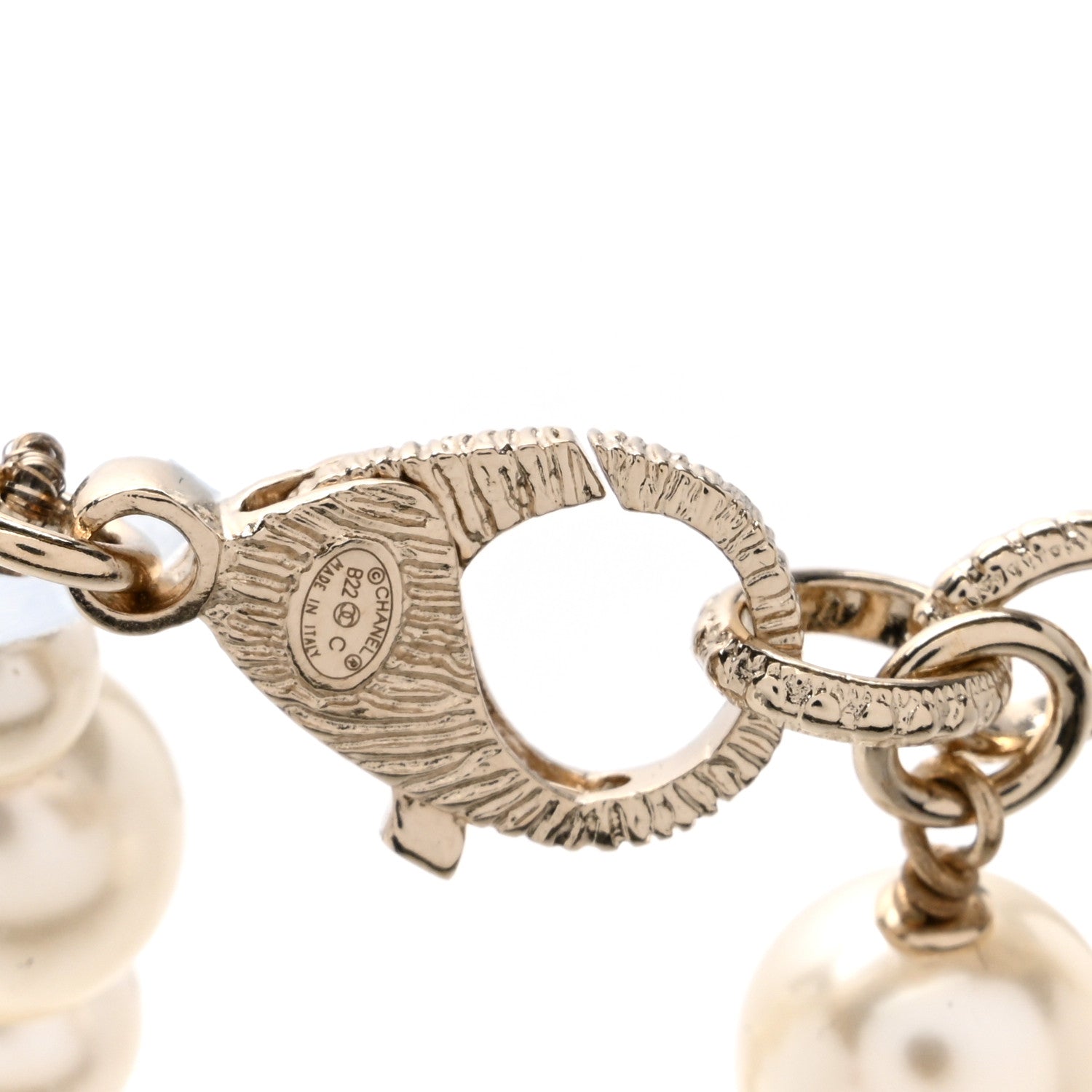 Chanel Pearl Crystal CC Camellia Short Necklace Gold 4 of 4