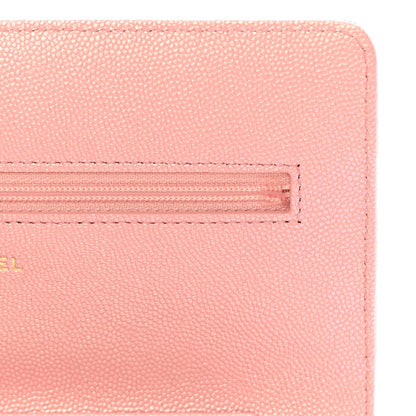 Chanel Iridescent Caviar Quilted Wallet on Chain WOC Rose Pink 12 of 14