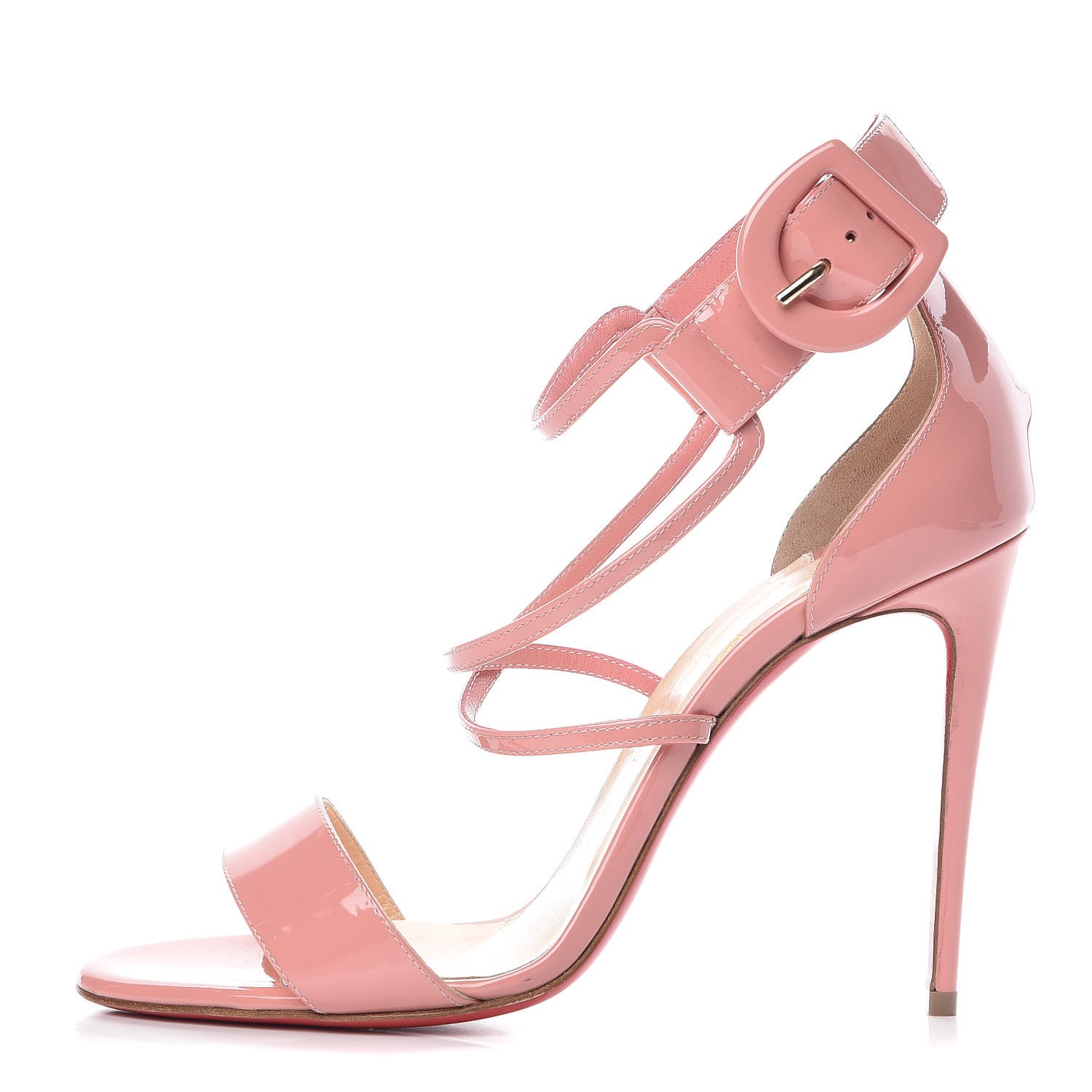 Christian Louboutin Patent Calfskin Choca 100 Sandals 38.5 Guimauve 1 of 12