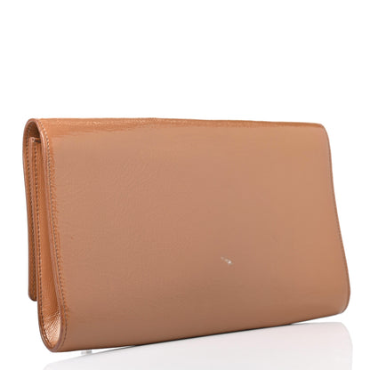 Saint Laurent Textured Patent Calfskin Monogram Large Belle De Jour Clutch Tobacco 2 of 4