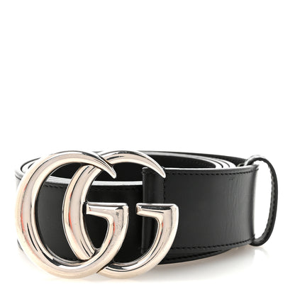 Gucci Plutone Calfskin Palladium Double G 40mm Belt 110 44 Belt Black 1 of 5