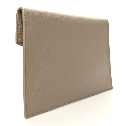 Saint Laurent Grain De Poudre Uptown Pouch Dark Beige 3 of 11