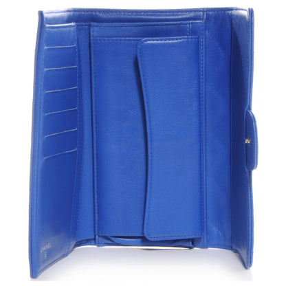 Chanel Lambskin Quilted Large Flap Wallet Dark Blue 6 of 9