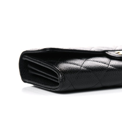 Chanel Caviar Quilted Large Gusset Flap Wallet Black 9 of 11