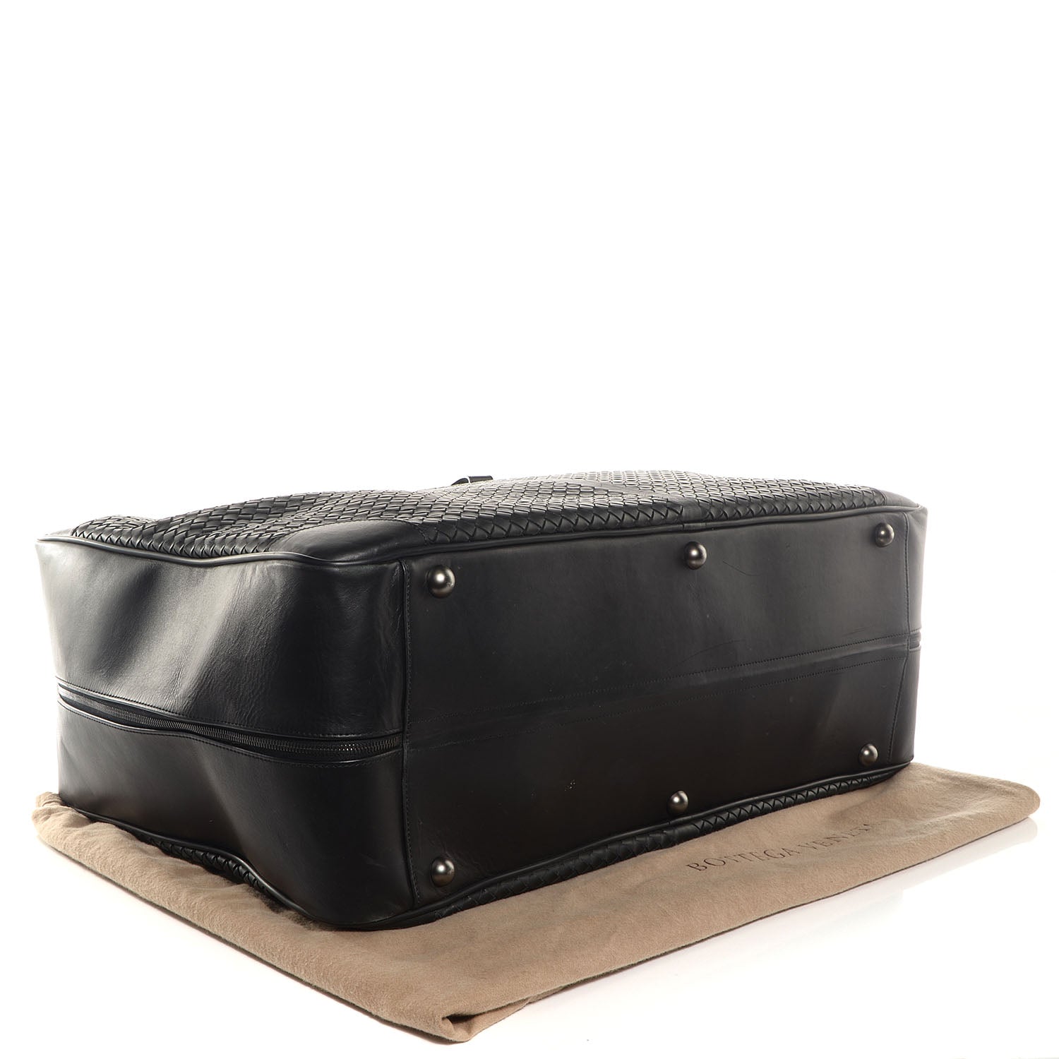 Bottega Veneta Nappa Intrecciato Luggage Travel Bag Nero Black 4 of 7
