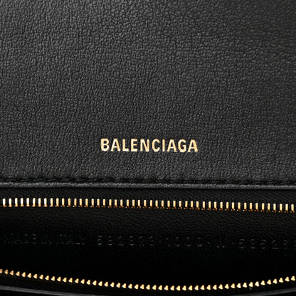 Balenciaga Shiny Box Calfskin Medium Hourglass Top Handle Bag Black 6 of 13