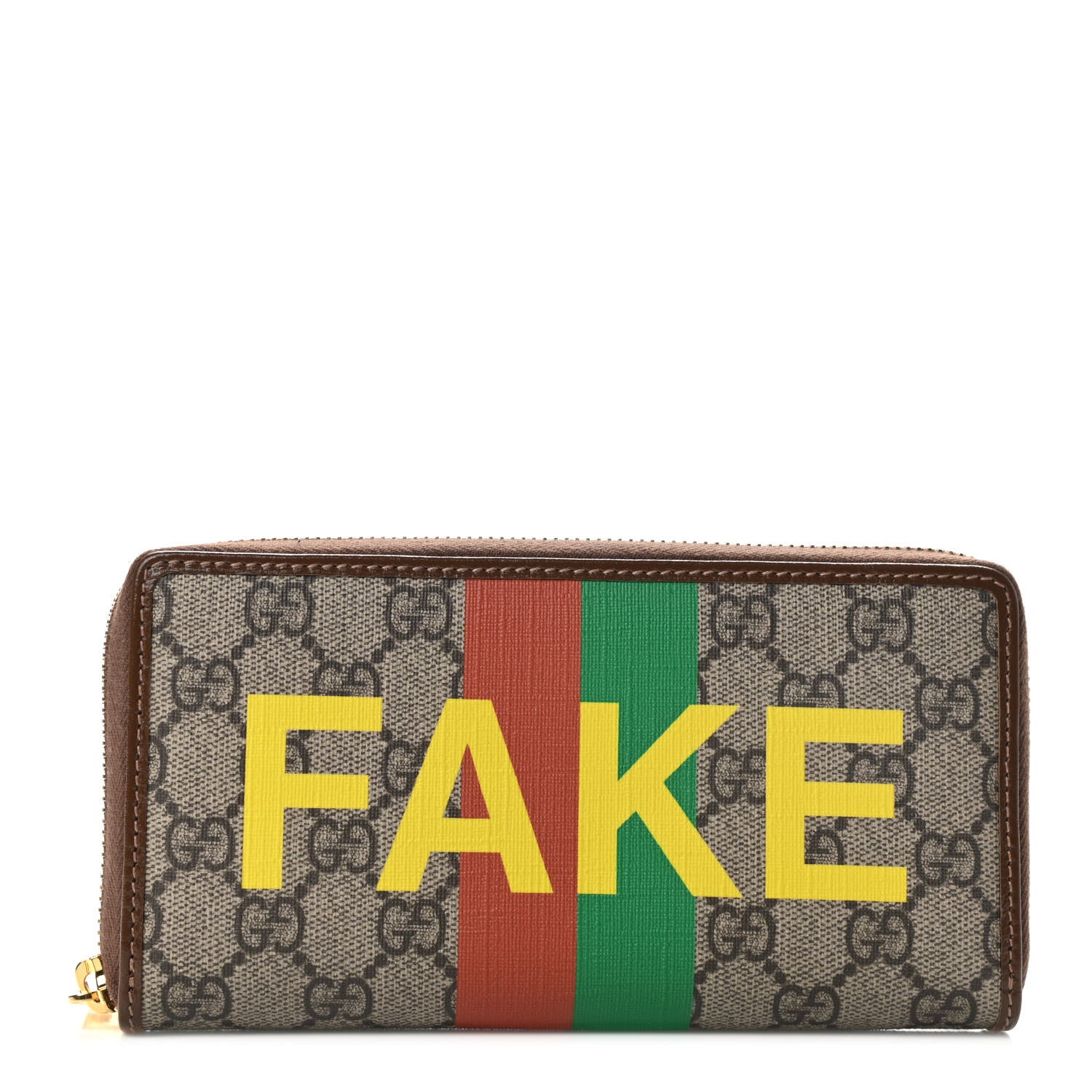 Gucci GG Supreme Monogram Fake/Not Zip Around Wallet Beige Brown Sugar 1 of 6