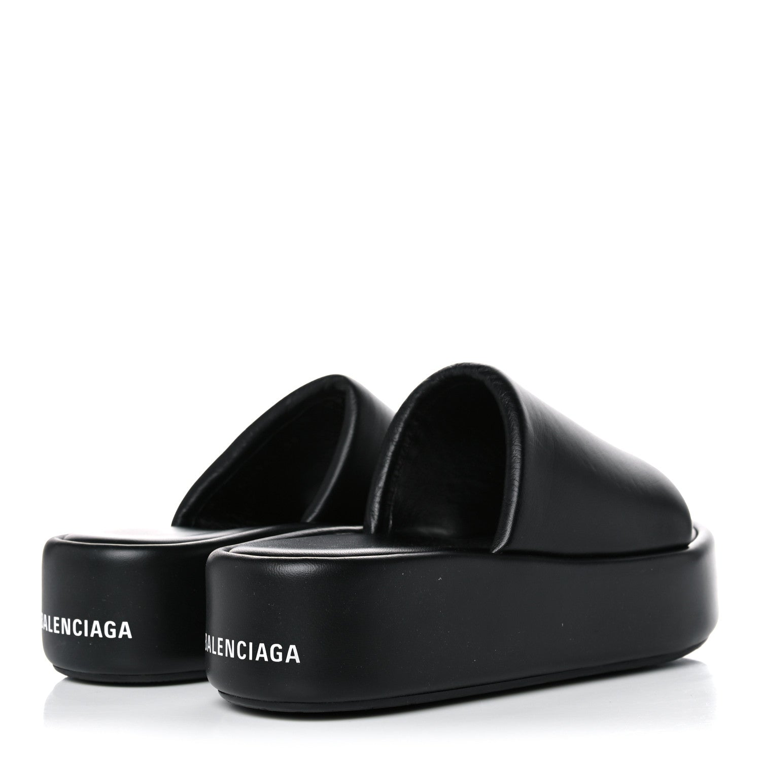 Balenciaga Smooth Nappa Logo Rise Platform Sandals 38 Black White 4 of 10