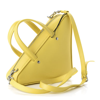Balenciaga Shiny Day Calfskin Logo XS Triangle Duffle Jaune Black 3 of 9