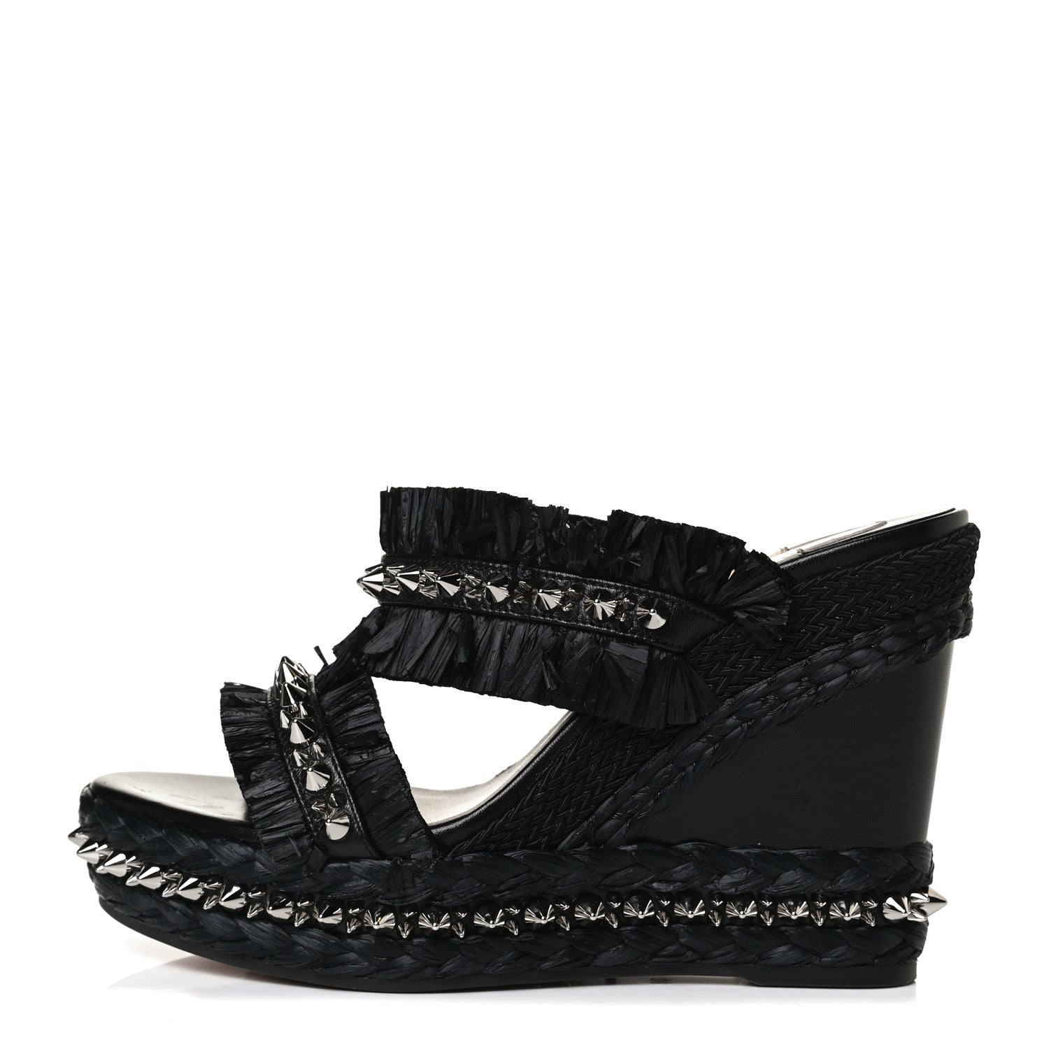 Christian Louboutin Voltinoudou 110mm Tie Cruise Raffia Spike Wedge 38 1 of 14