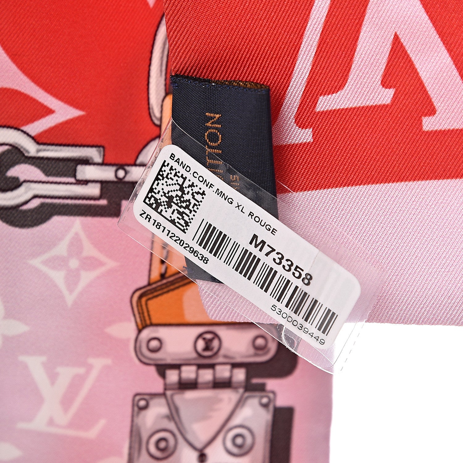Louis Vuitton Silk Monogram Giant Confidential Bandeau Rouge 4 of 5