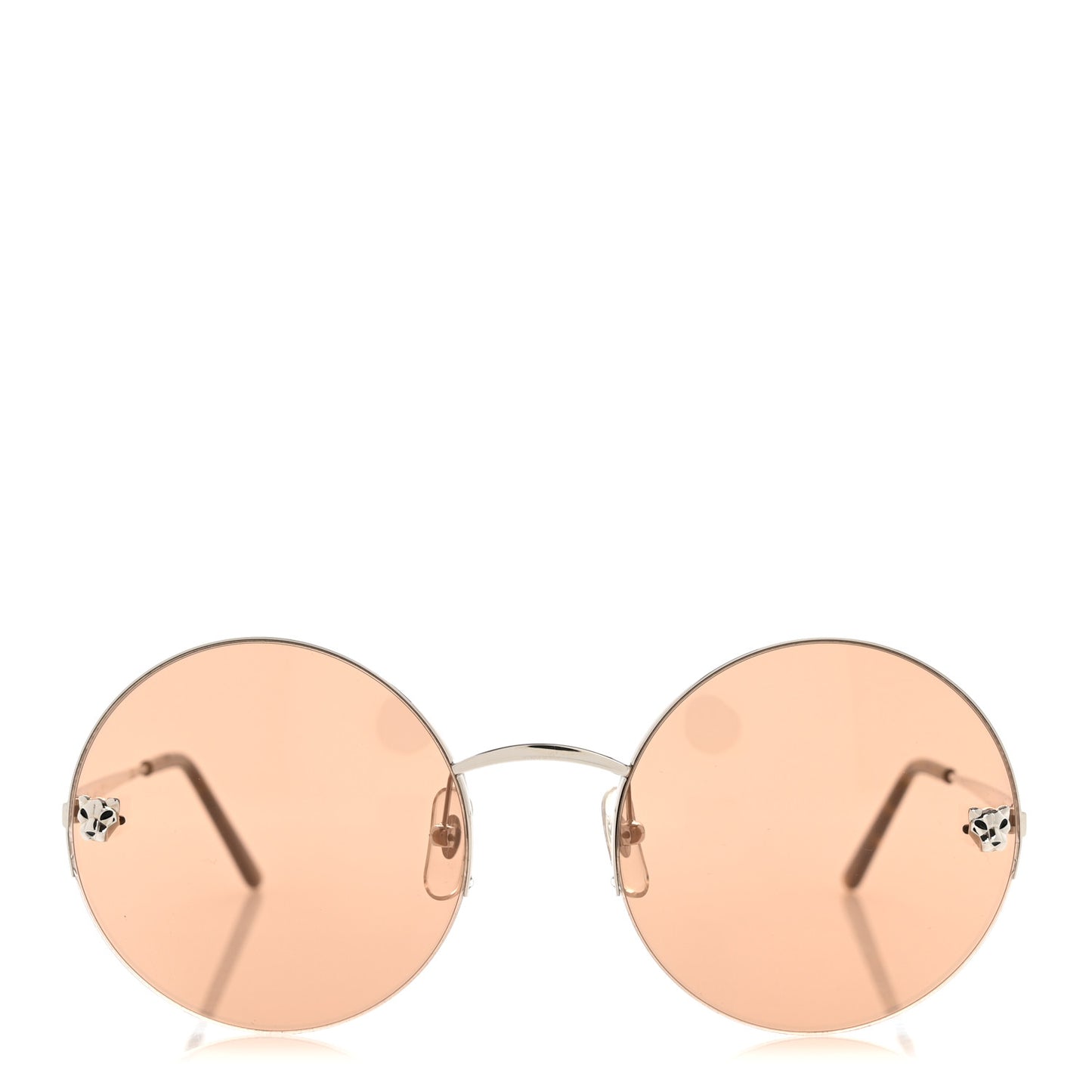 Panthere De Cartier Round Sunglasses CT0022S 003 Silver