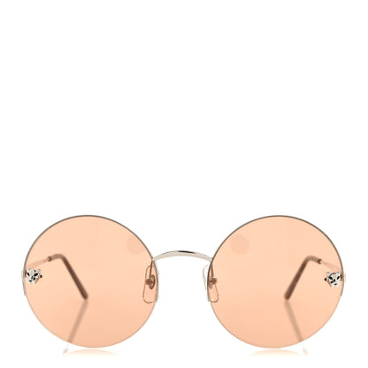 Cartier Panthere De Cartier Round Sunglasses CT0022S 003 Silver 2 of 6
