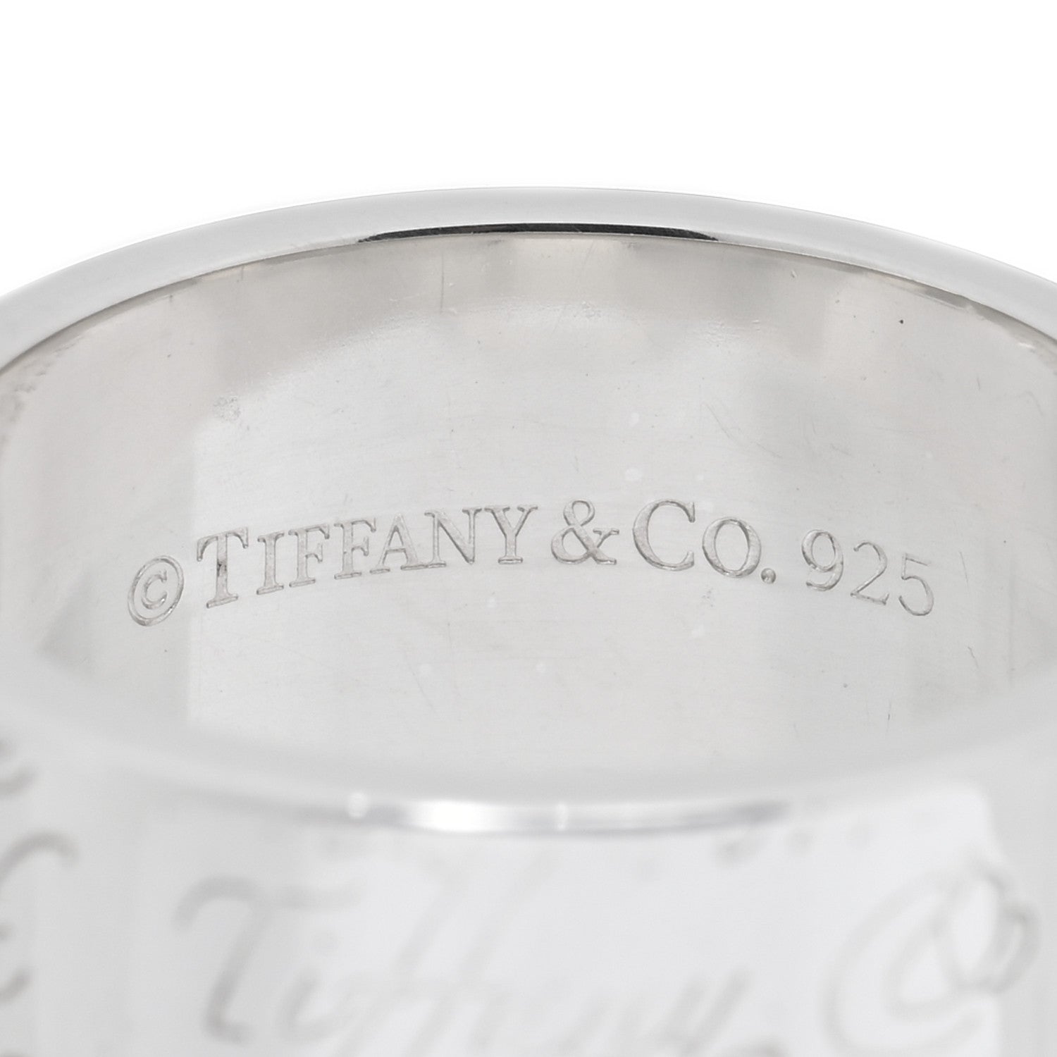Tiffany Sterling Silver 10mm Notes Wide Ring 54 7 4 of 4