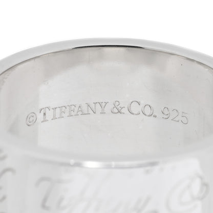Tiffany Sterling Silver 10mm Notes Wide Ring 54 7 4 of 4