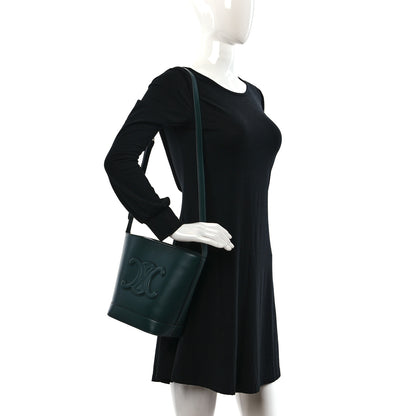Celine Smooth Calfskin Small Cuir Triomphe Bucket Bag Amazone 2 of 10