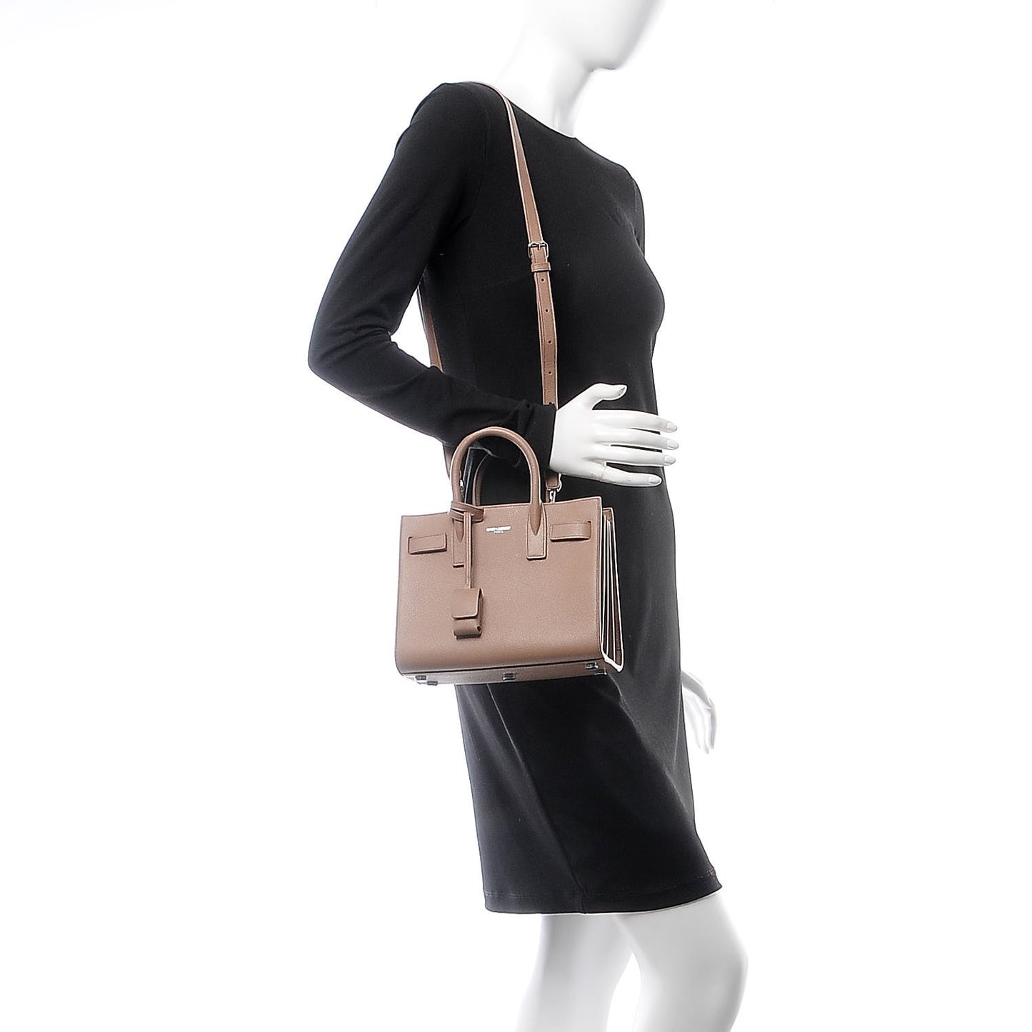 Grained Calfskin Nano Sac De Jour Taupe
