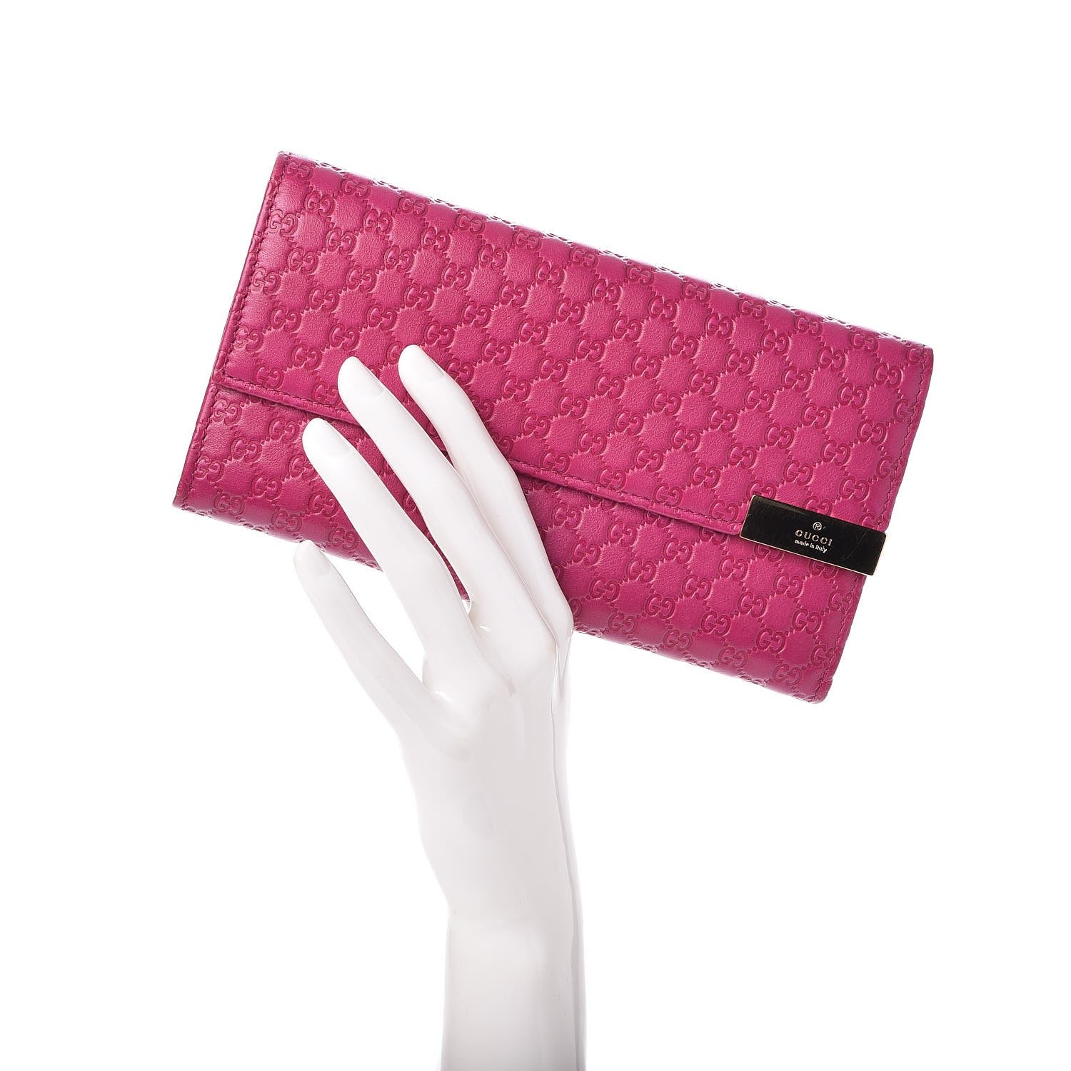 Gucci Soft Microguccissma Dice Continental Flap Wallet Bright Bouganville 2 of 9