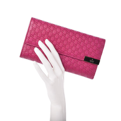 Gucci Soft Microguccissma Dice Continental Flap Wallet Bright Bouganville 2 of 9