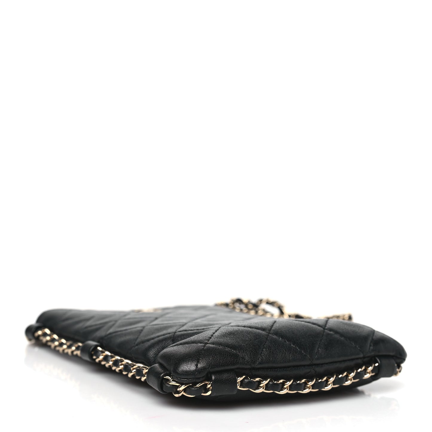 Lambskin Quilted Tech Take Away Clutch Black