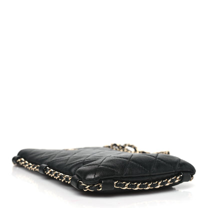 Chanel Lambskin Quilted Tech Take Away Clutch Black 4 of 10