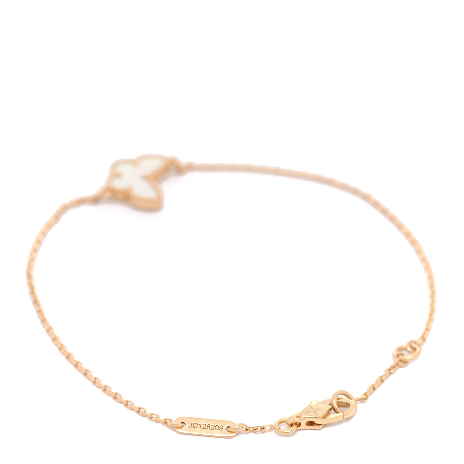 Van Cleef & Arpels 18K Yellow Gold Mother of Pearl Sweet Alhambra Butterfly Bracelet 2 of 3