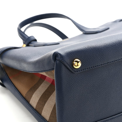 Burberry Derby Calfskin Vintage Check Medium Banner Tote Regency Blue 9 of 12