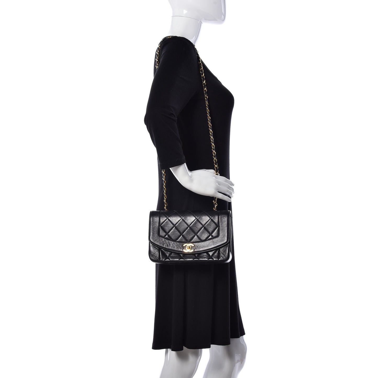 Lambskin Quilted Small Single Flap Black