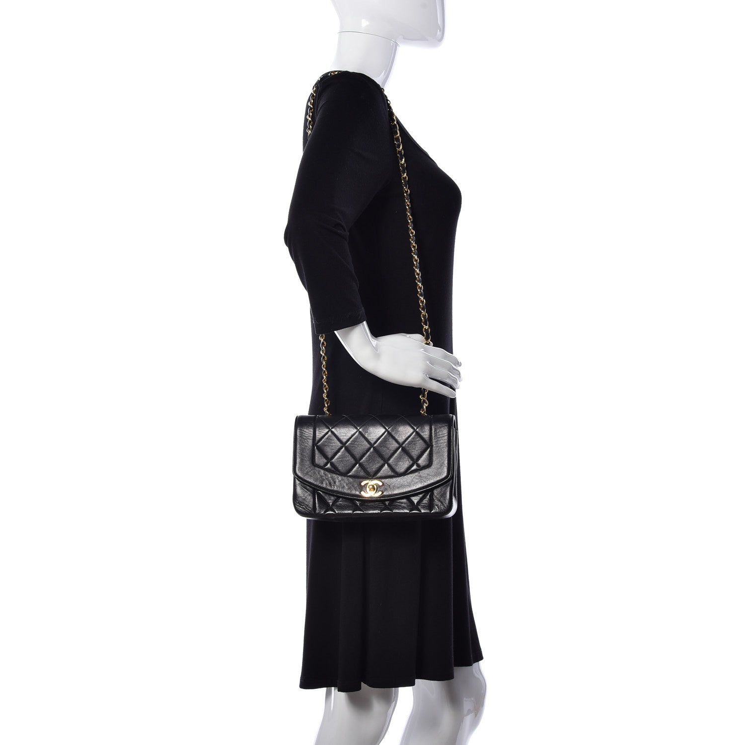 Chanel Lambskin Quilted Small Single Flap Black 2 of 9