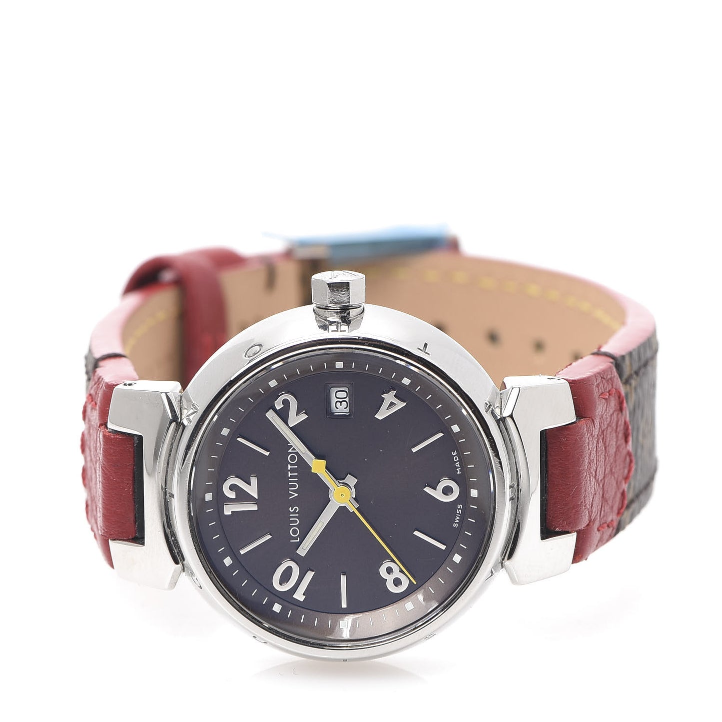 Stainless Steel Monogram 28mm Tambour Quartz Watch Brown