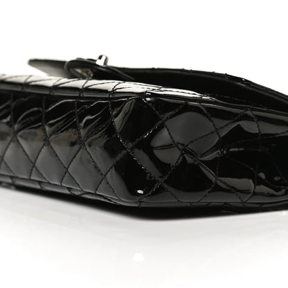 Chanel Patent Quilted Jumbo Diagonal CC Flap Black 10 of 12