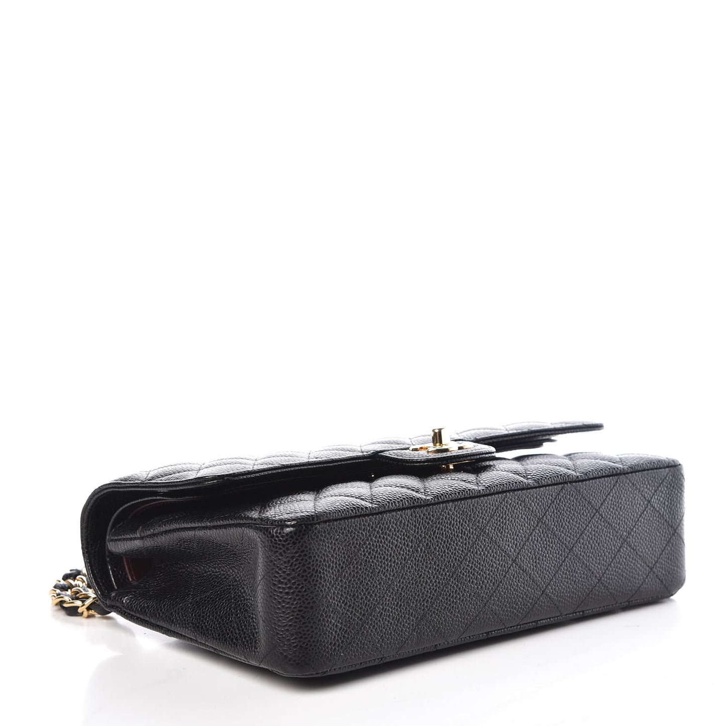 Caviar Quilted Medium Double Flap Black