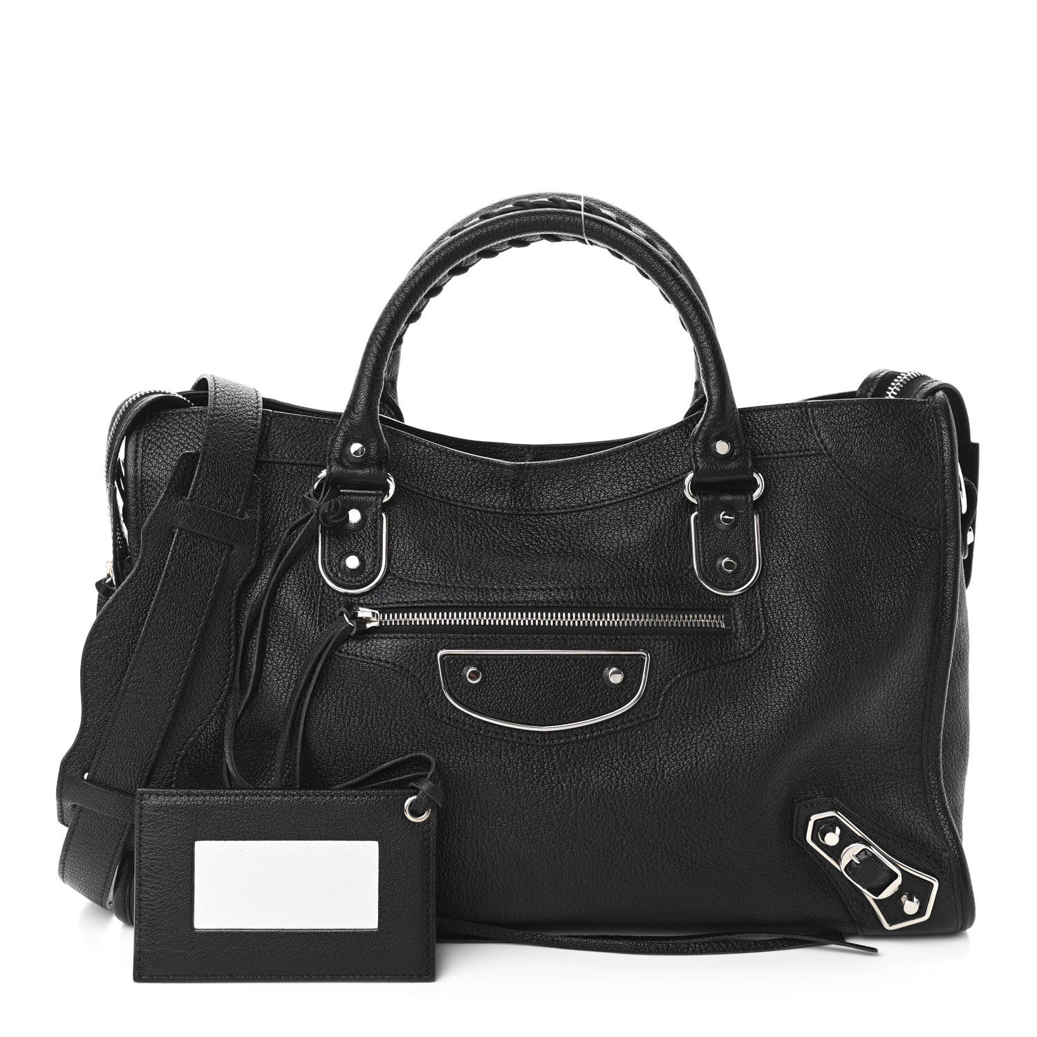 Balenciaga Chevre Silver Metallic Edge Hardware City Black 1 of 9