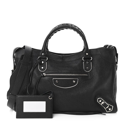 Balenciaga Chevre Silver Metallic Edge Hardware City Black 1 of 9