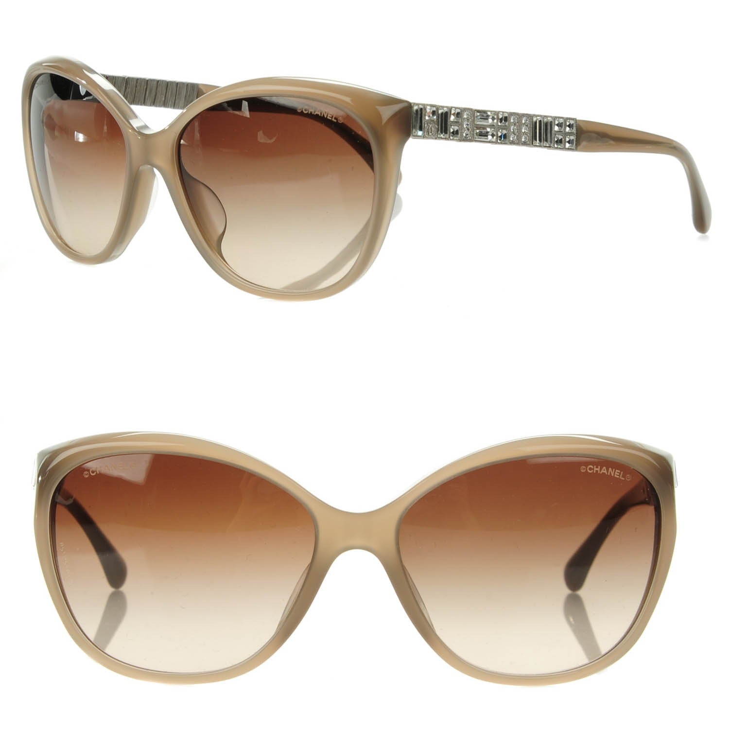 Chanel Crystal Baguette Cat Eye Sunglasses 5309-B-A Brown 1 of 6