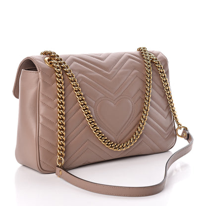 Gucci Calfskin Matelasse Medium GG Marmont Shoulder Bag Porcelain Rose 3 of 11