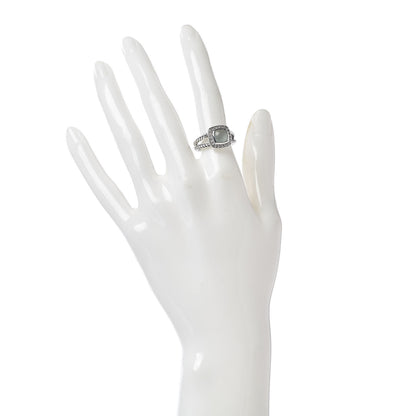 David Yurman Sterling Silver Diamond Chalcedony 7mm Petite Albion Ring 51 5.75 2 of 6