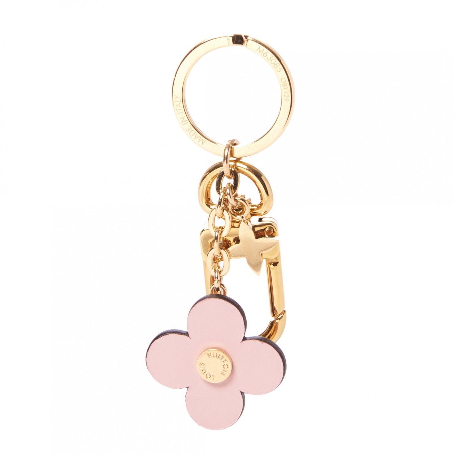 Monogram Blooming Flowers BB Bag Charm Key Holder Pink