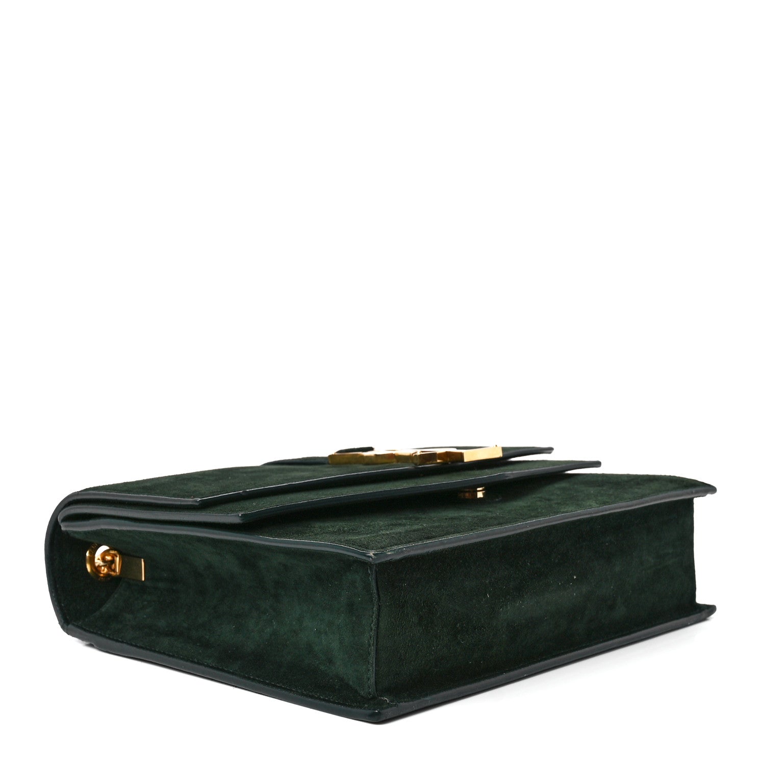 Saint Laurent Suede Sulpice Monogram Medium Shoulder Bag Green 4 of 12